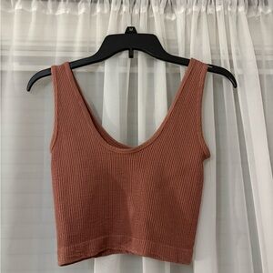 Dry Goods Terracotta Ribbed Crop Top